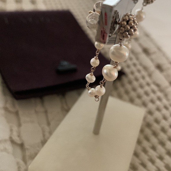 Lagos Lina Pearl and Sterling Silver Dangle Earrings - Picture 5 of 5